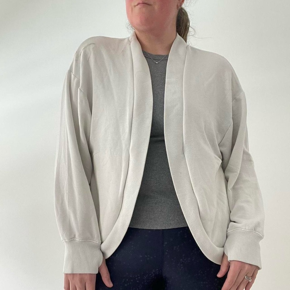 All in Motion White Open Front Cardigan